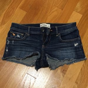 Abercrombie dark wash jean shorts